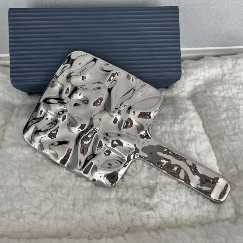 

Зеркало для макияжа ручки с гальваническим покрытием, портативное круглое ручное квадратное ручное зеркало высокой четкости