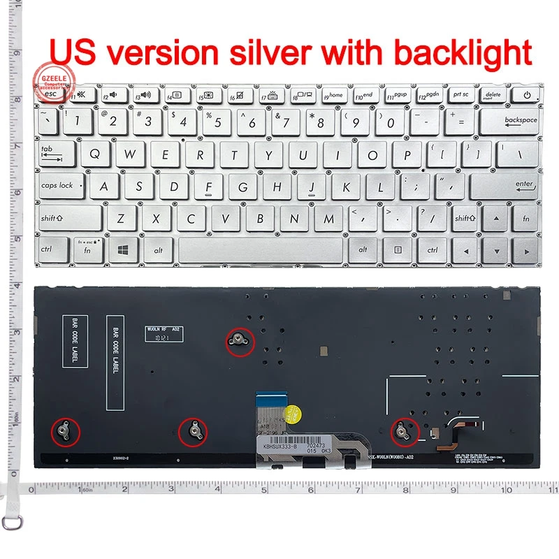 Teclado Portátil Retroiluminado dos Eua para Asus Deluxe 14 13 Ux333 Ux333f Ux333fa Ux333fn u2 U3300f U3300fn U3600f Ux334 Ux334u fa fn Ux334a - Imagem 3