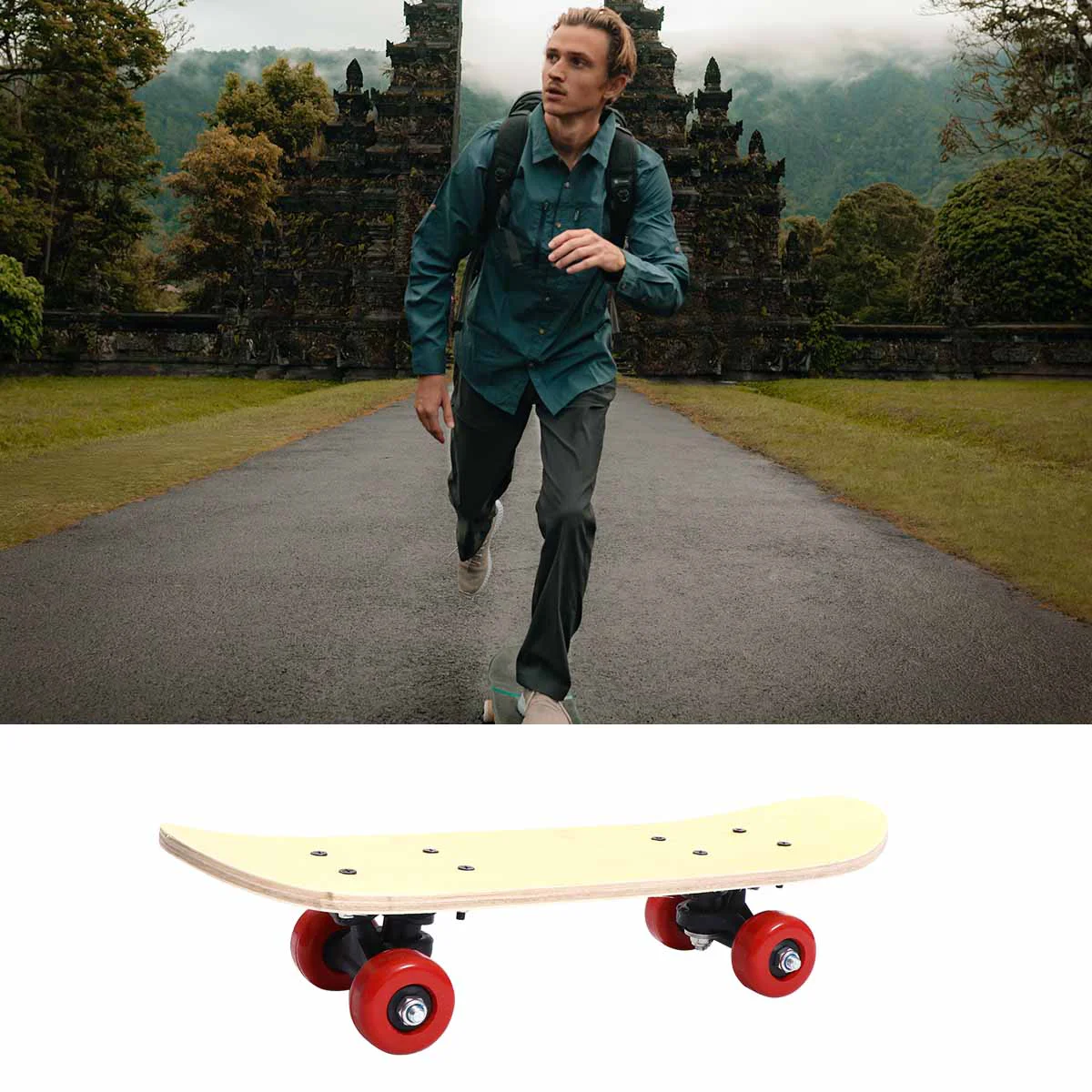 

Cruiser Skateboard Maple Wood Blank Longboard for Beginners and Experienced Skaters Boys DIY Craft Hand Painted 43cm