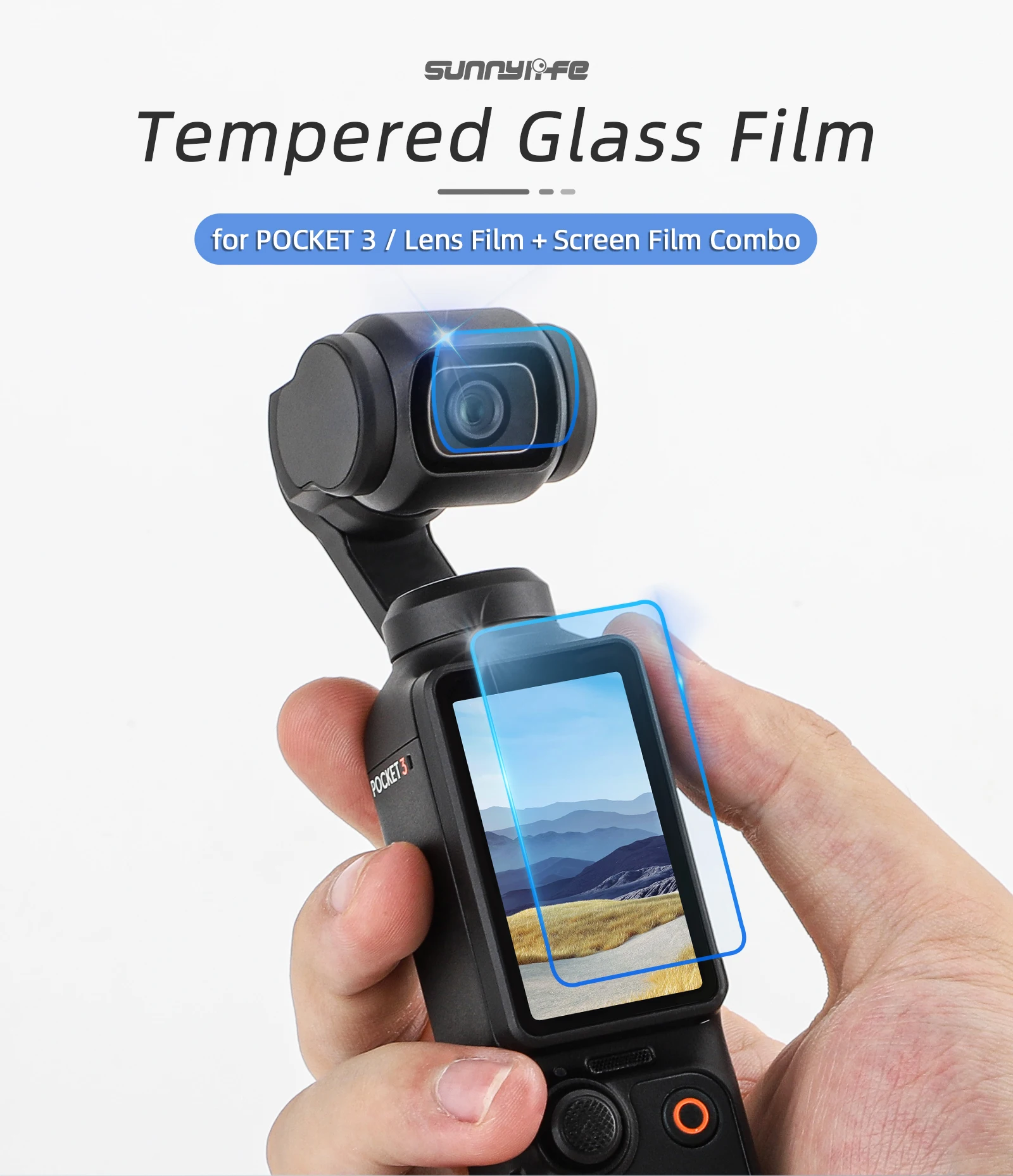 Description Picture 2 of itemHard Glass Film Lens LCD Display Screen Protector Full Cover For DJI OSMO Pocket 3 Handheld Gimbal Action Camera Accessories