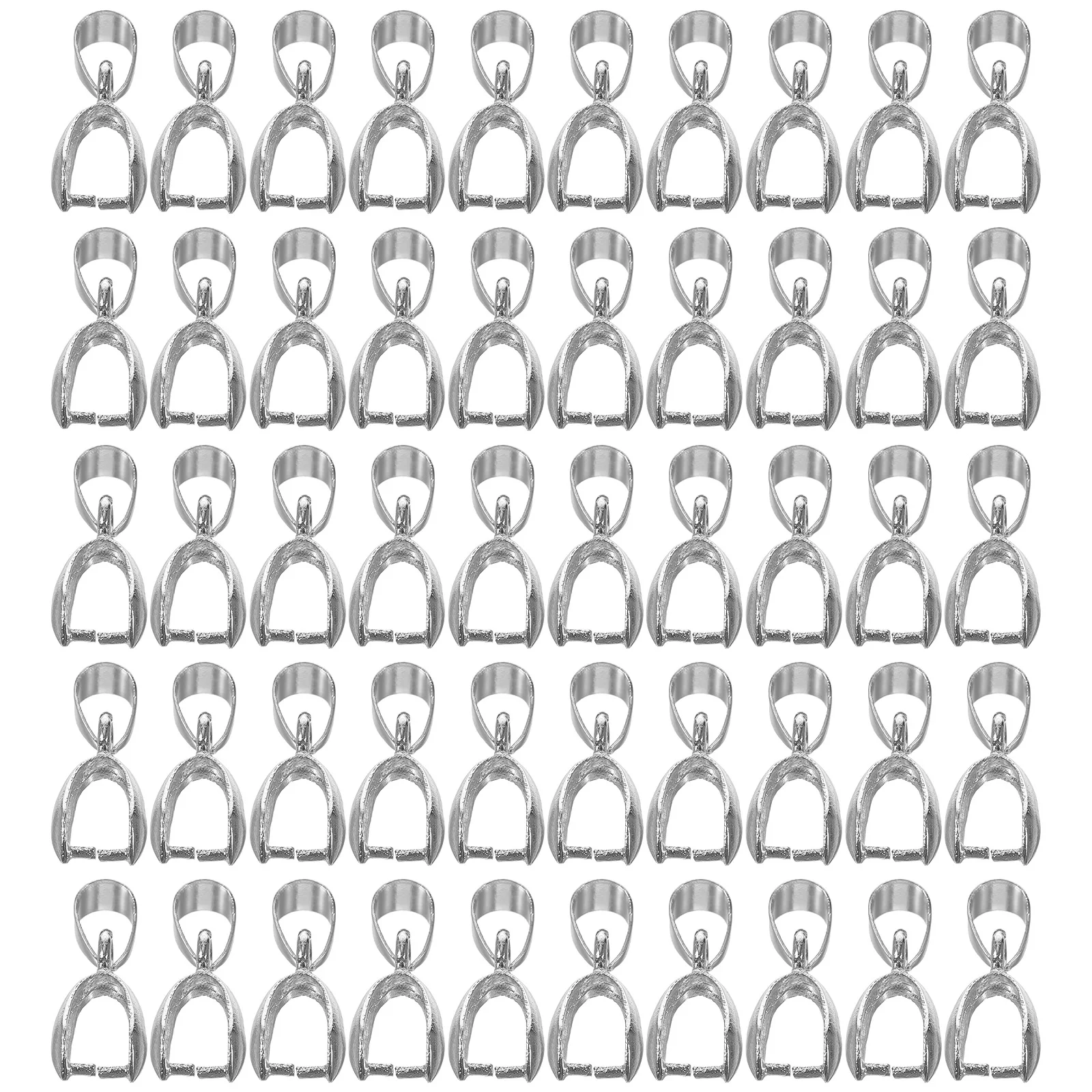 

50 Pcs Bail Clasp for Pendants Sterling Silver Choker Emerald Connector Bead Clasps Alloy Charm Connectors DIY Jewelry