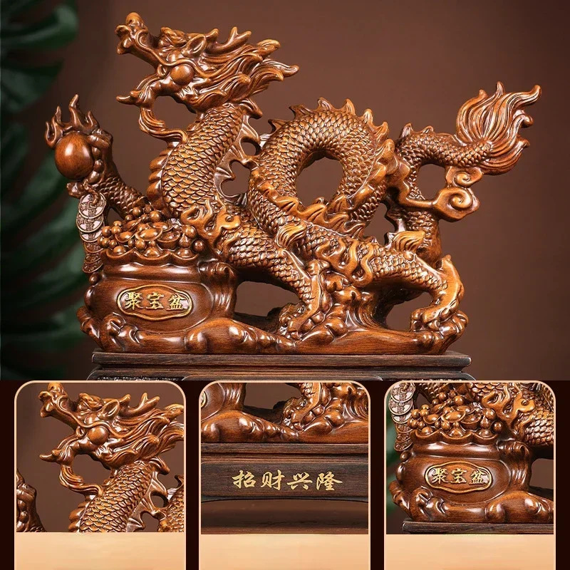 Chinese Zodiac Animal Dragon Ornament Mascot For Inviting Wealth Cashier Opening Housewarming Gift