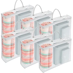 Waterproof Dustproof Clear Zippered Storage Bags for Bedding and Textiles (Set of 6) (White)