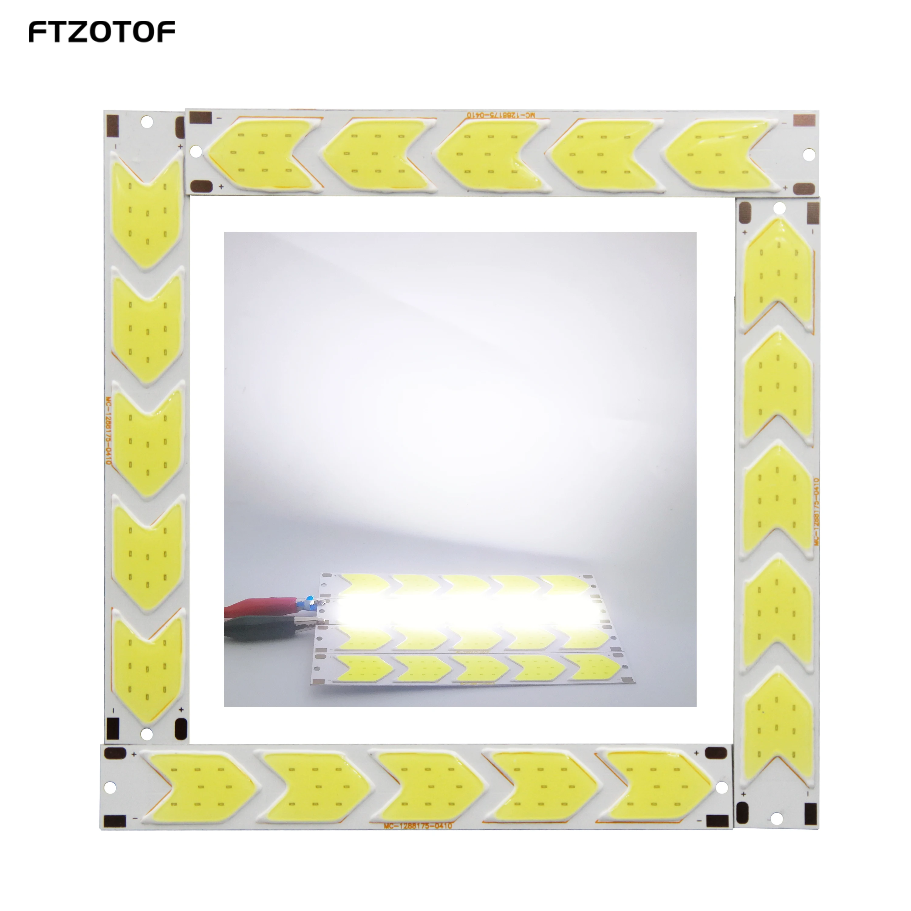 

FTZOTOF LED 12V 5W Chip Light Bar 5 Cores Arrow Shaped COB Strip 6500K Pure White 129*17.5mm DIY Dcorative Signal Lamp Work Bulb