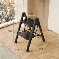 2-3 Step Ladder Folding Ladder Small Steel Step Stool Household Office Portable Herringbone Ladder With Wide Anti-Slip Pedal 2