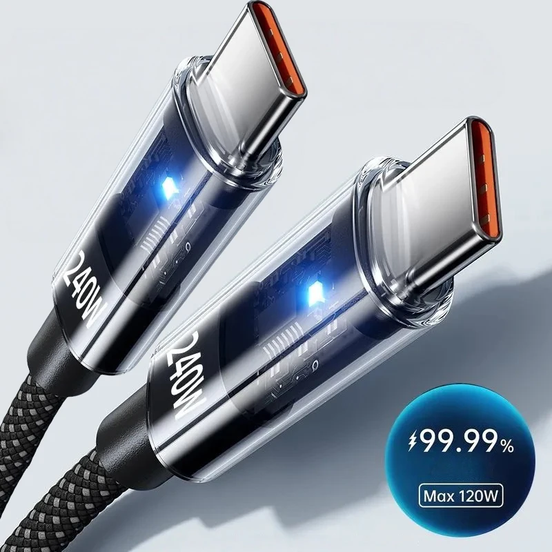 Ultra-Durable Nylon Braided USB C Cable with 240W Super Fast Charging Capability