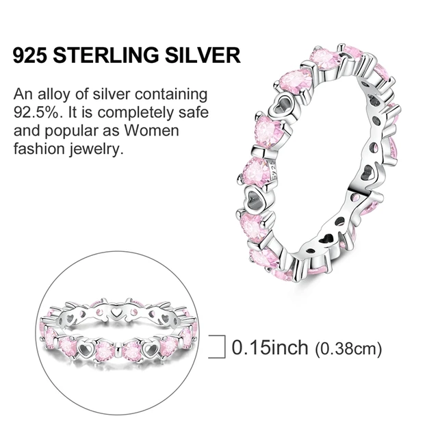 Bague en argent sterling 925 véritable, forme de cœur, trèfle, bijoux pour femmes, cadeau d'anniversaire, de fiançailles