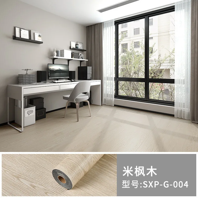 Self-adhesive Renovate Floor Sticker Wall StickerThicken Wood Grain PVC Wallpaper 3D Waterproof Home Decoration Wear-resistant