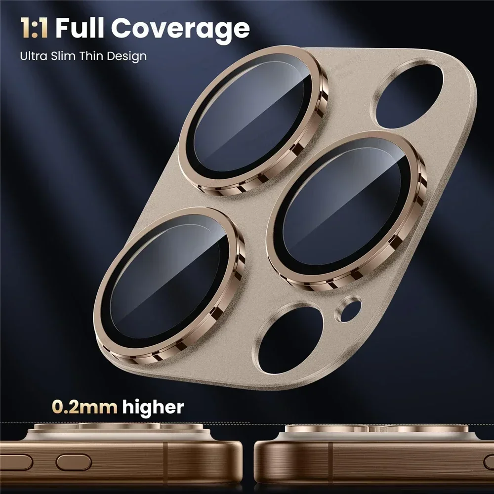 Premium Lens Protection Glass with Metal Ring Film
