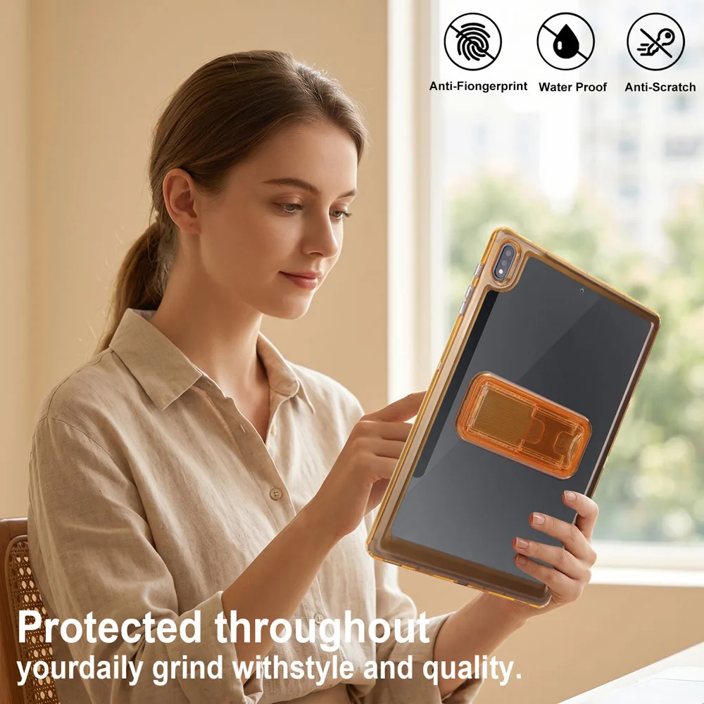 Icy Colors Acrylic TPU Shockproof Protective Tablet Case with Adjustable Kickstand