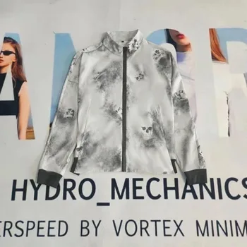 남성용 프린트 스탠드 칼라 탄성 재킷, 속건성 스포츠 언더코트, 오리지널 싱글 골프 재킷, 한국 신제품