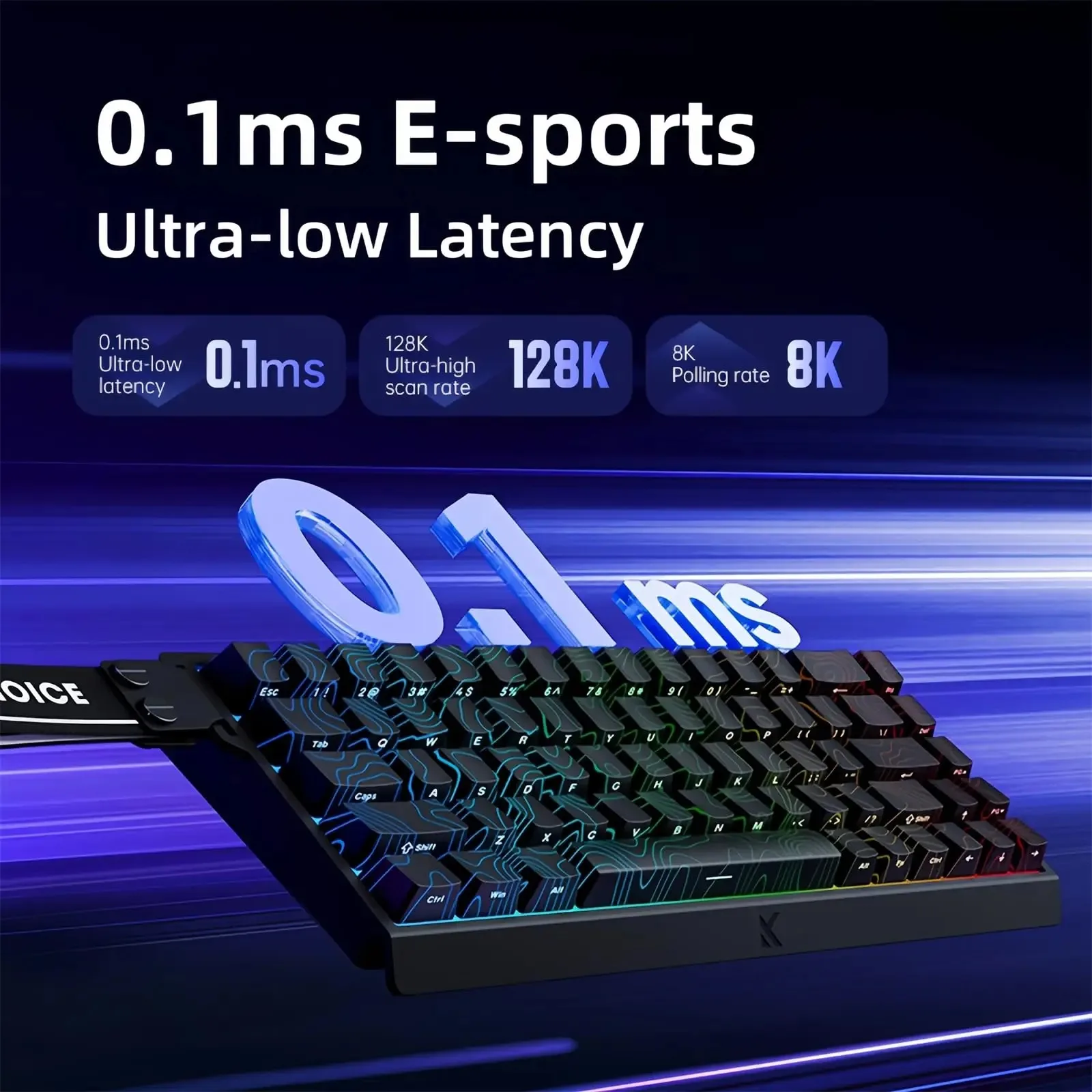 MCHOSE ACE68 TTC 드래곤 로드 마그네틱 스위치 256K 게이밍 키보드 홀 이펙트 0.001mm 고속 트리거 프로그래밍 가능 RGB (로지텍 호환)