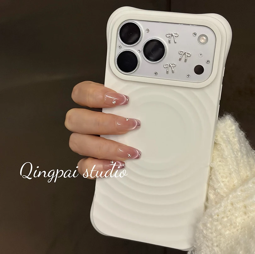 Custodia Protettiva per Fotocamera in Vetro con Design a Fiocco 3D Carino per iPhone 17 Pro Max con Strass, Rigida o Morbida - immagine 4