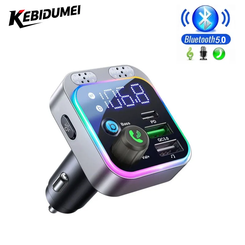Car Bluetooth FM Transmitter Car Charger Digital Display Adapter for FM Fast Charger Electronic Accessories