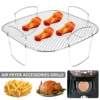 Stainless Steel Air Fryer Rack Tray Steaming Racks Air Fryer Tools Baking Pan BBQ Gril Cooker Rack Accessories Cooking Tools New 5