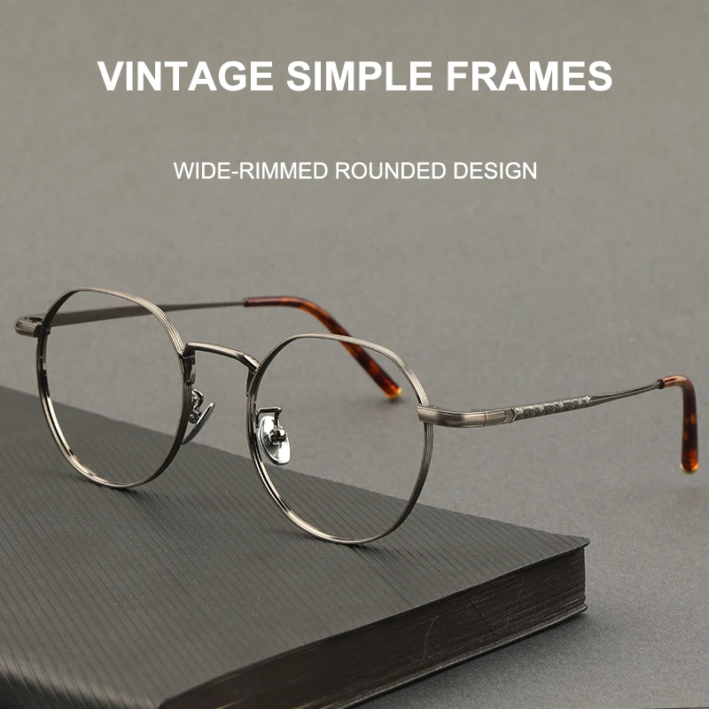 Japanese Handmade Vintage Metal Glasses Frame For Men Ultralight Round Eyeglasses Women Classic Brand Design Spectacles K01T