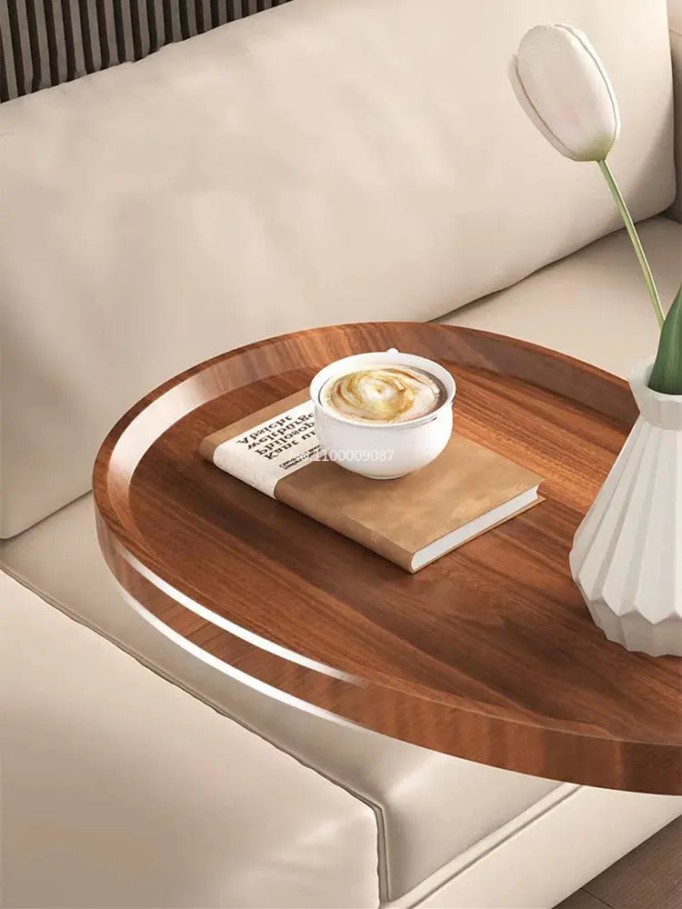 Jednoduchý moderní tepané žehlička líný pohovka kout stůl u postele čtení oválné  celistvý dřevo  káva stůl mesas  طاولة قهوة