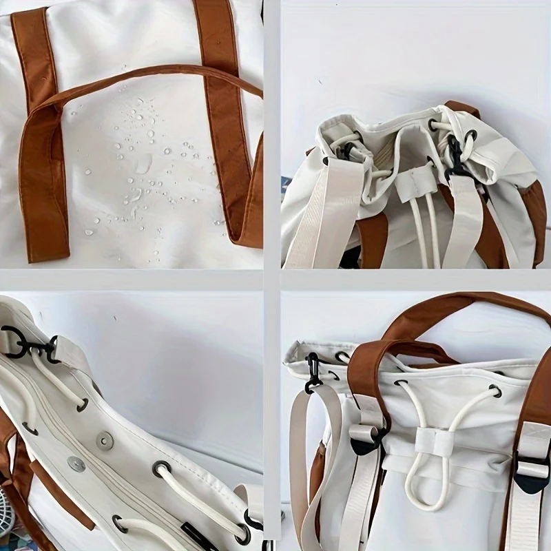 Women's Bags Color Clashing Large Capacity Waterproof Shoulder Bags Multiple Pockets Laptop Crossbody Bag Daily Commuting