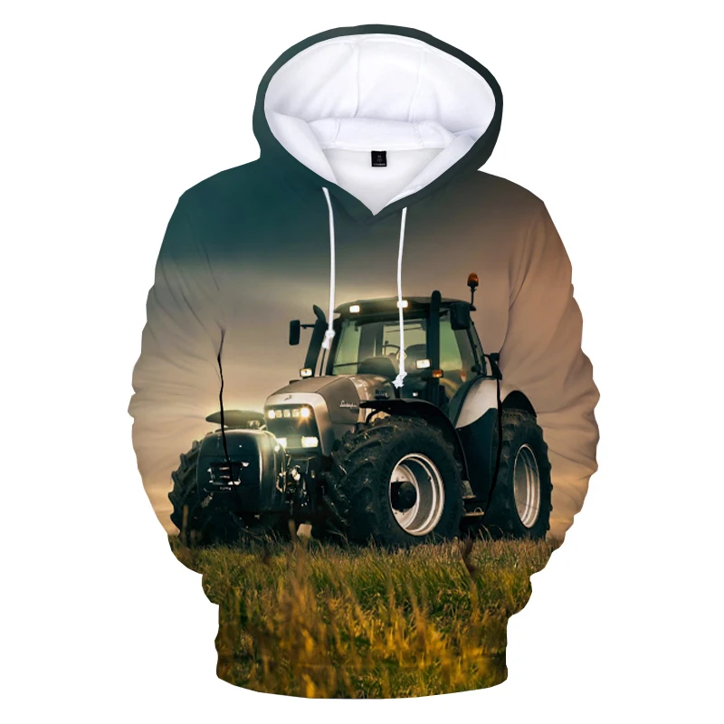thumbnail image 1 of Sudadera con capucha con estampado 3D de tractor para hombre, sudaderas casuales divertidas, sudaderas, tops geniales, sudaderas de gran tamaño, novedad en sudaderas y sudaderas, 1 of 4