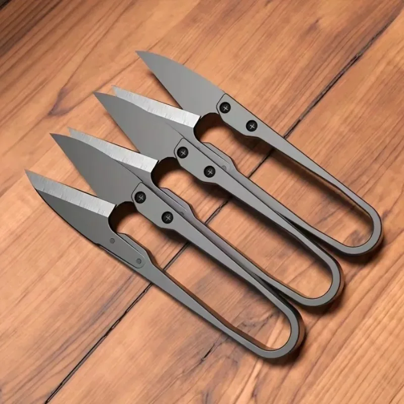 1Pc U자형 가위 검정색 휴대용 미니 공예 가위 수공예 DIY 산업용 일상 사용을 위한 다기능