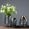 Luxury Gold Side Glass Hydroponic Vase Home Living Room Table Modern Decoration Flower Arrangement Wedding Ornament 1