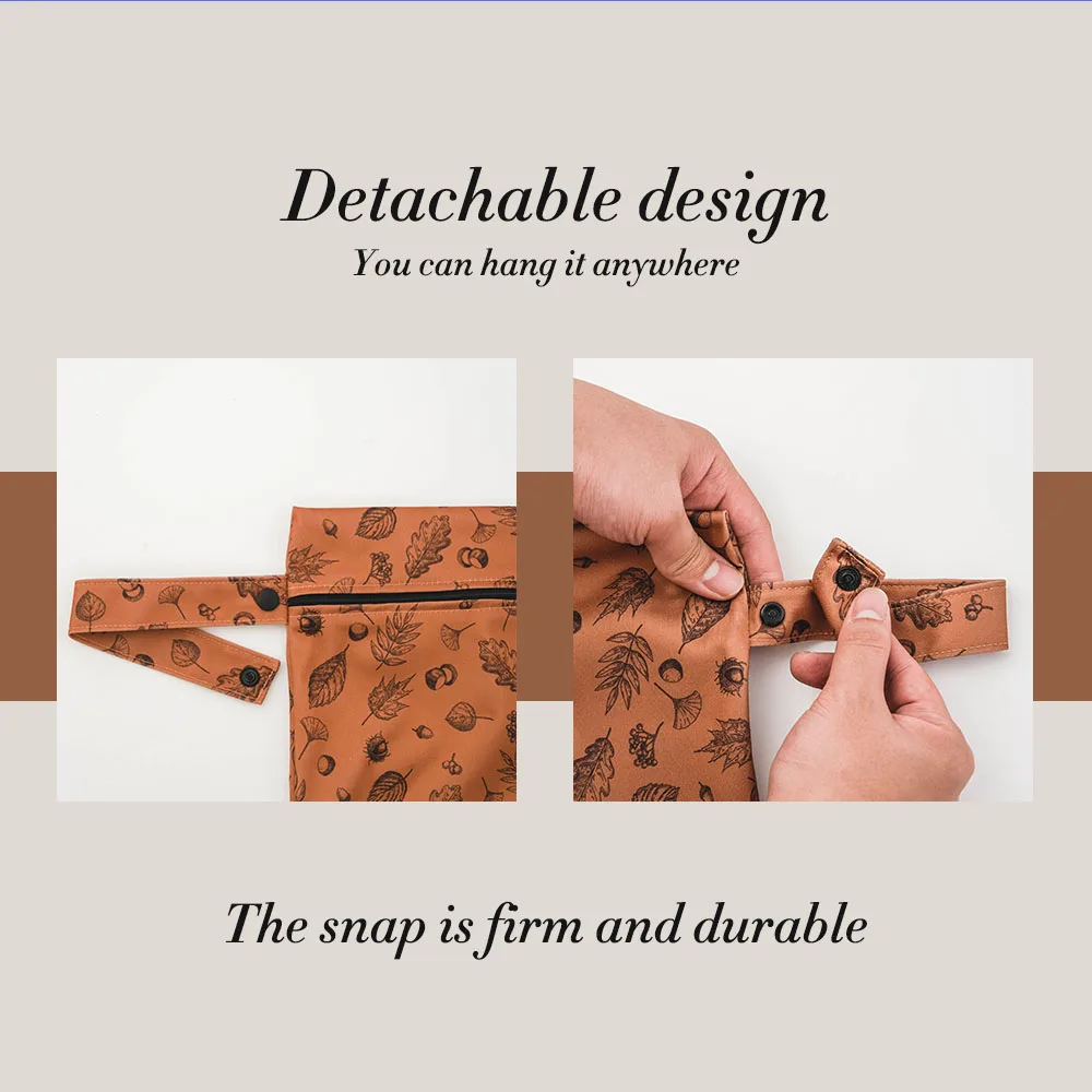 Elinfanta 방수 엄마 워시 백,  기저귀 가방, 휴대용 습식 및 건식 가방, 26x36cm, 3 개