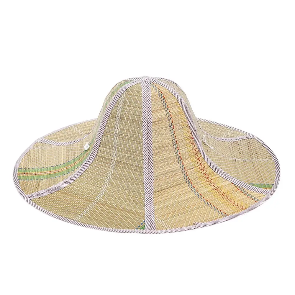 Angel-Sonnenschutzhüte für Herren, faltbarer Strohhut für Damen, Rattan, Anti-Ultraviolett-Fischermütze, große Visiere – Detail 3