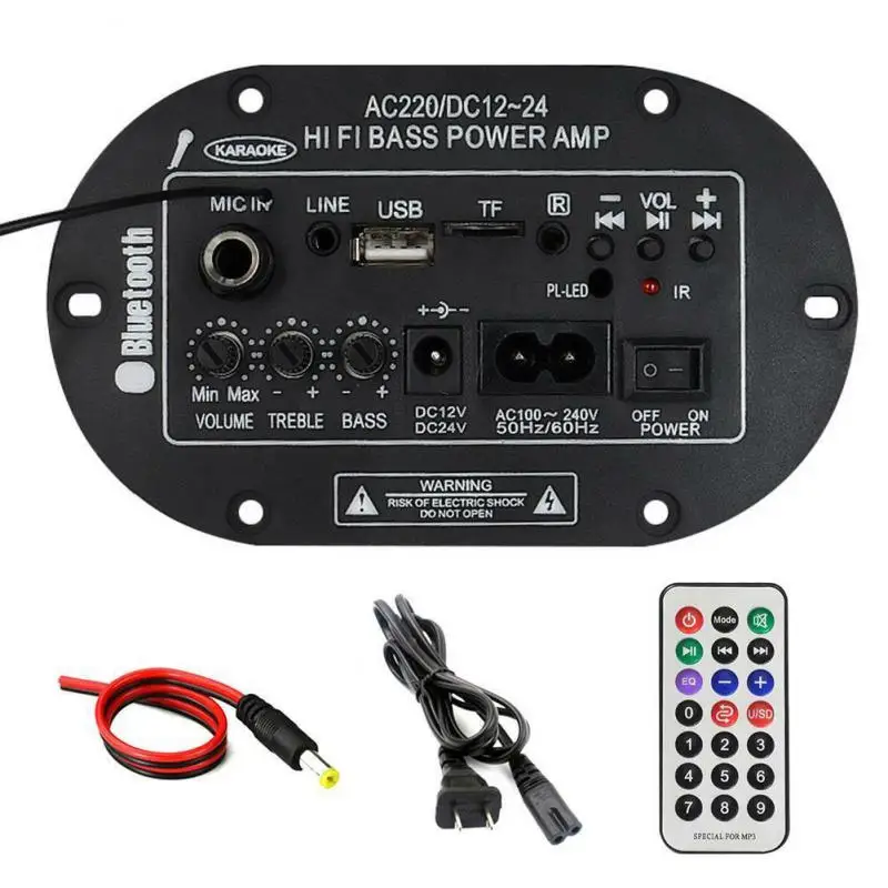 

30 Вт Плата усилителя USB Dac FM радио TF плеер сабвуфер усилитель мощности Бытовая электроника динамик аксессуары