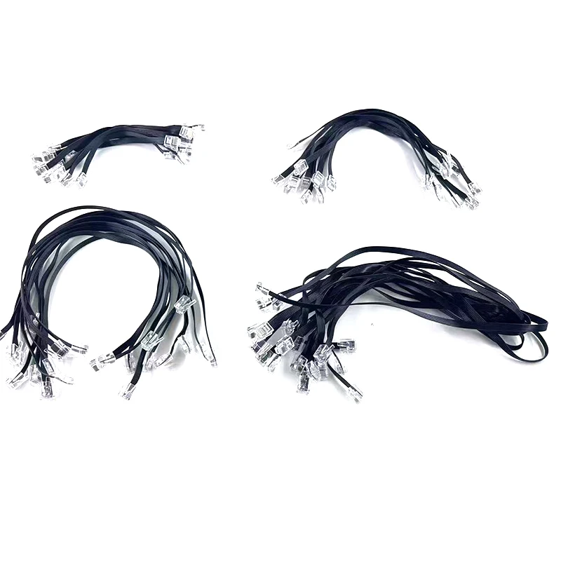 10개 15cm 25cm 35cm 50cm EV3 데이터 라인 크리스탈 커넥터 소프트 블랙 케이블 빌딩 블록 호환 레고드 마인드스톰스 NXT 45544