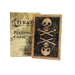 Vintage Style Waterproof Pirate Skull Playing Cards for Family Games and Gatherings (Pirate)
