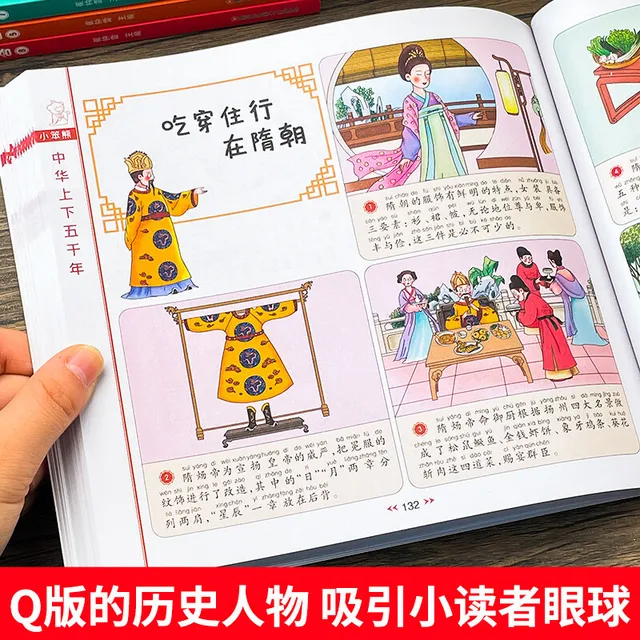 중국 문명의 역사적 여정을 위한 매력적이고 교육적인 만화 책