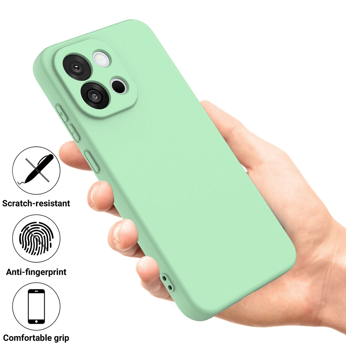 Oneplus Nord 6 Turbo 6용 실리콘 케이스 Oneplus Nord6 Turbo6용 부드러운 피부 느낌의 초박형 낙하 방지 끈 충격 방지 커버