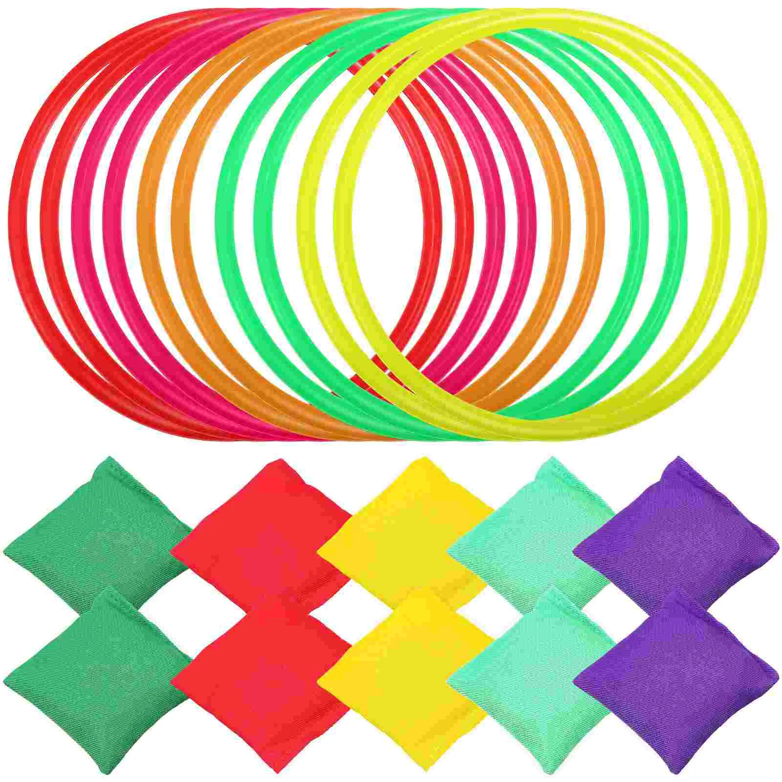 20Pcs Ring Toss Party Game Set Throwing Ring Toss Bean Bags for Outdoor Fun Activity