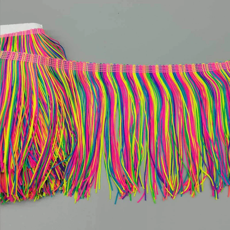 a Large Number of Spot Goods15Centimeter Wide Thickened Colorful Nylon Fringe Latin Dance Tassel Lace Clothing Accessorie