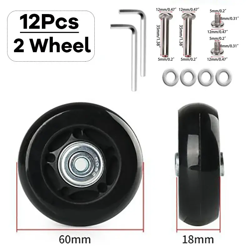 Silent Suitcase Wheels Rubber Trolley Luggage Casters High-Quality Durable Travel Bag Wheel Repair Accessories for Quiet Rolling - Image 9