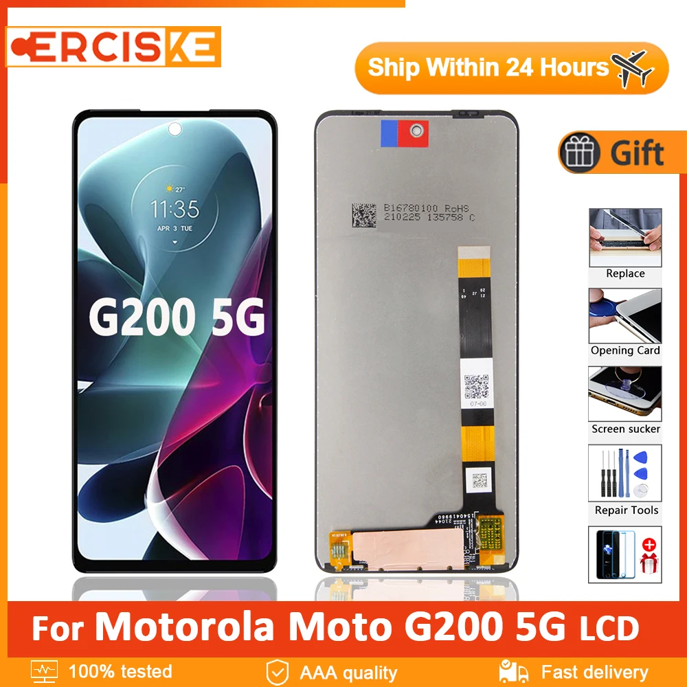 

6.8" Original For Motorola Moto G200 LCD Display Touch Screen Digitizer Assembly Replacement With Tools For Moto G200 5G LCD