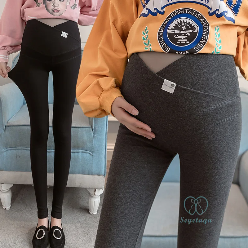 Winter Leggings Warm For Pregnant Women High Waist Pregnancy Yoga Pants  Skinny Maternity Clothes