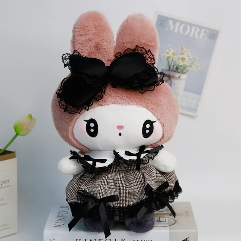 25cm Kuromi My Melody Lolita Gothic Plush Toy Cartoon Soft Filled Doll Plushie Pillow Room Decoration Children Birthday Gift
