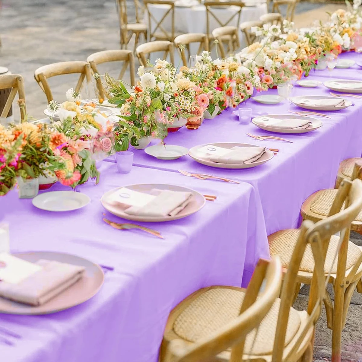 Einweg-Tischdecke in einfarbiger Farbe, Geburtstagsfeier, Hochzeit, Weihnachten, für Zuhause, Küche, Esszimmer, rechteckige Tischdecken – Detail 23