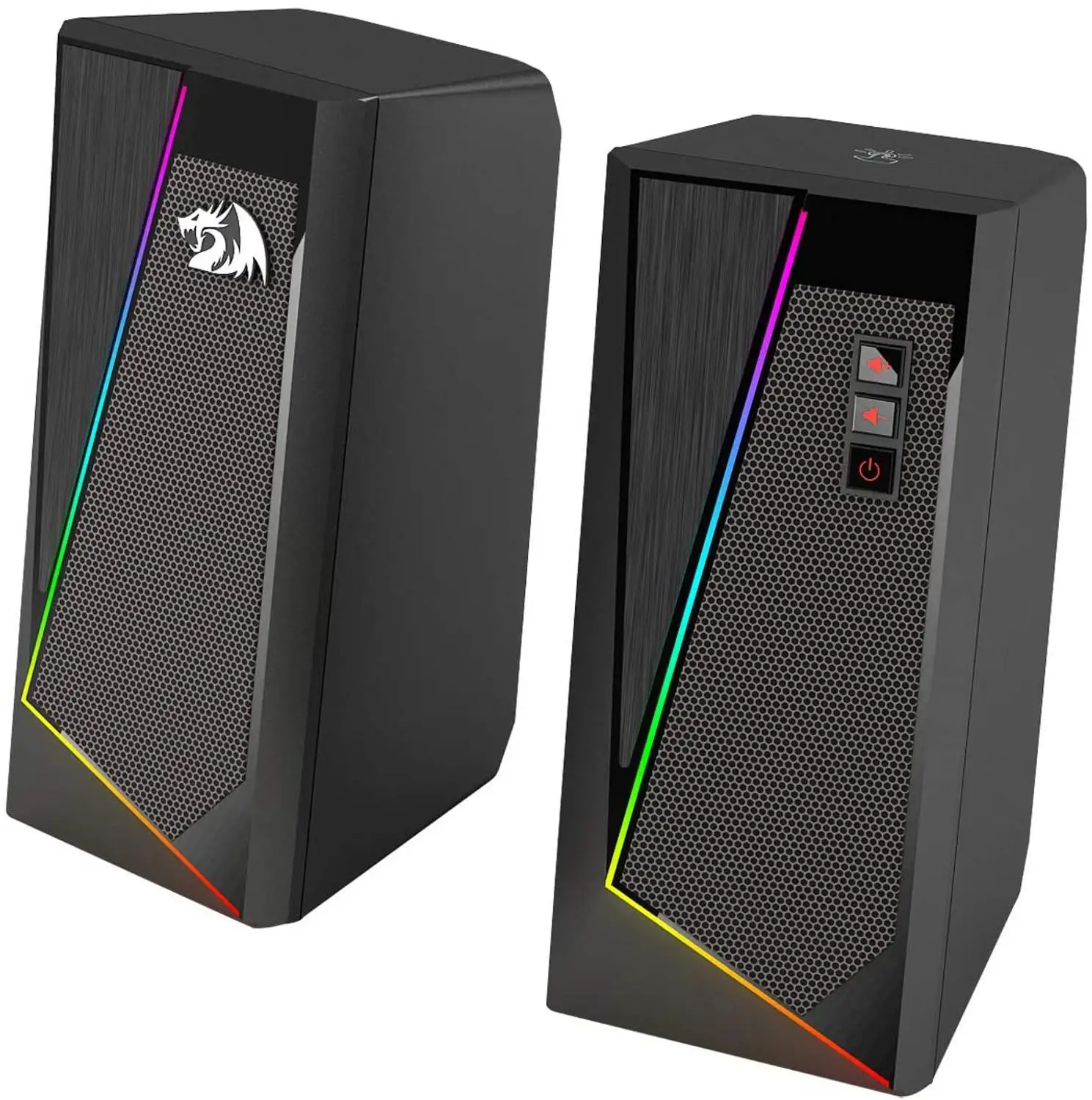 Redragon GS520 Anvil Desktop Speaker 2.0 Channel PC Computer Stereo Speaker Enhanced Bass USB Powered 3.5mm Cable computer speakers