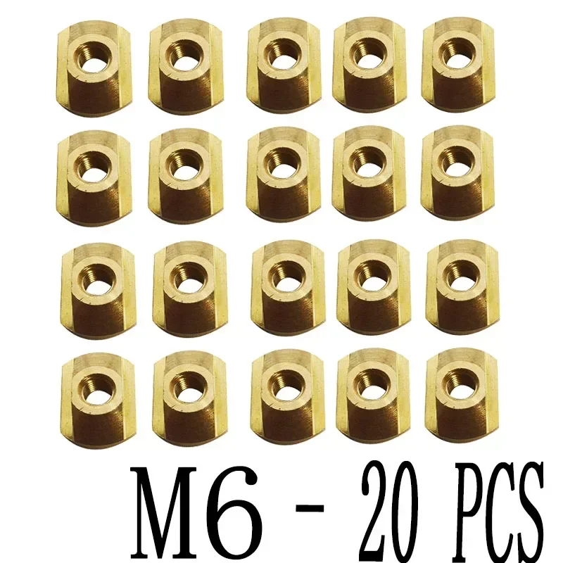 10 Or 20Pcs M6 Windsurf Hydrofoil Mounting Brass T-Nuts Water Sports Surfing Hydrofoil Tracks Accessories