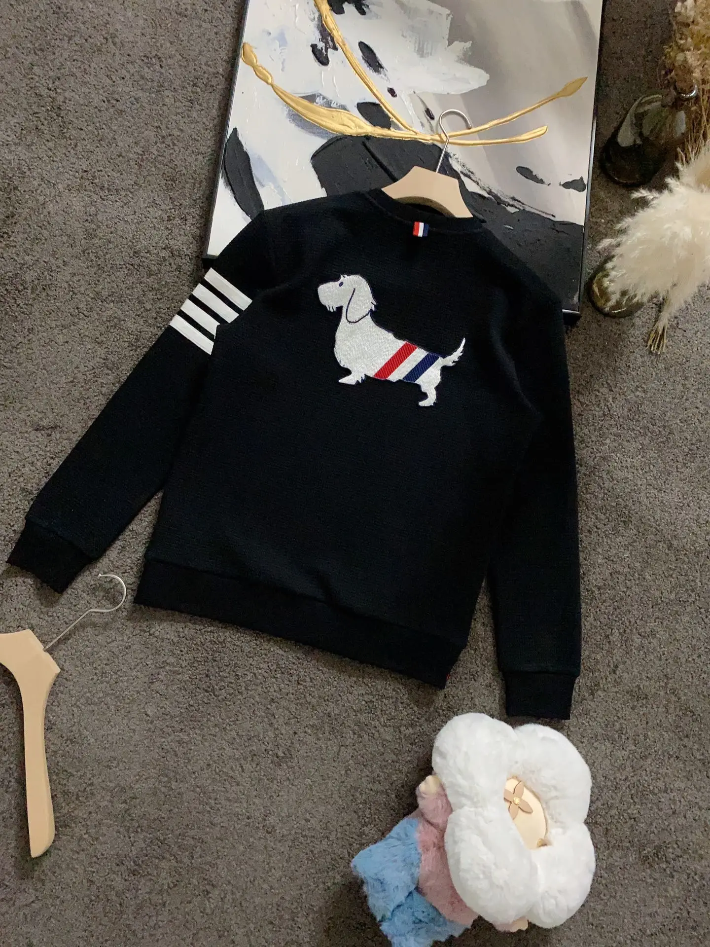 

New Hoodies Men's Sweatshirt Back Puppy Fashion Brand Design Pullover Hoodie Autunm Cotton Stripes Women TTB Sweatshirt