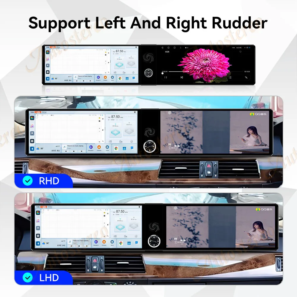 Dual Screen Android14 ID9 Car Radio Carplay Screen For BMW 5 Series E60 2003-201