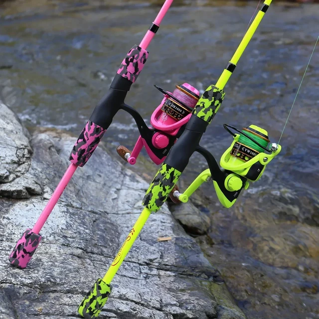  portable fishing rod for women fishing rod pink reel