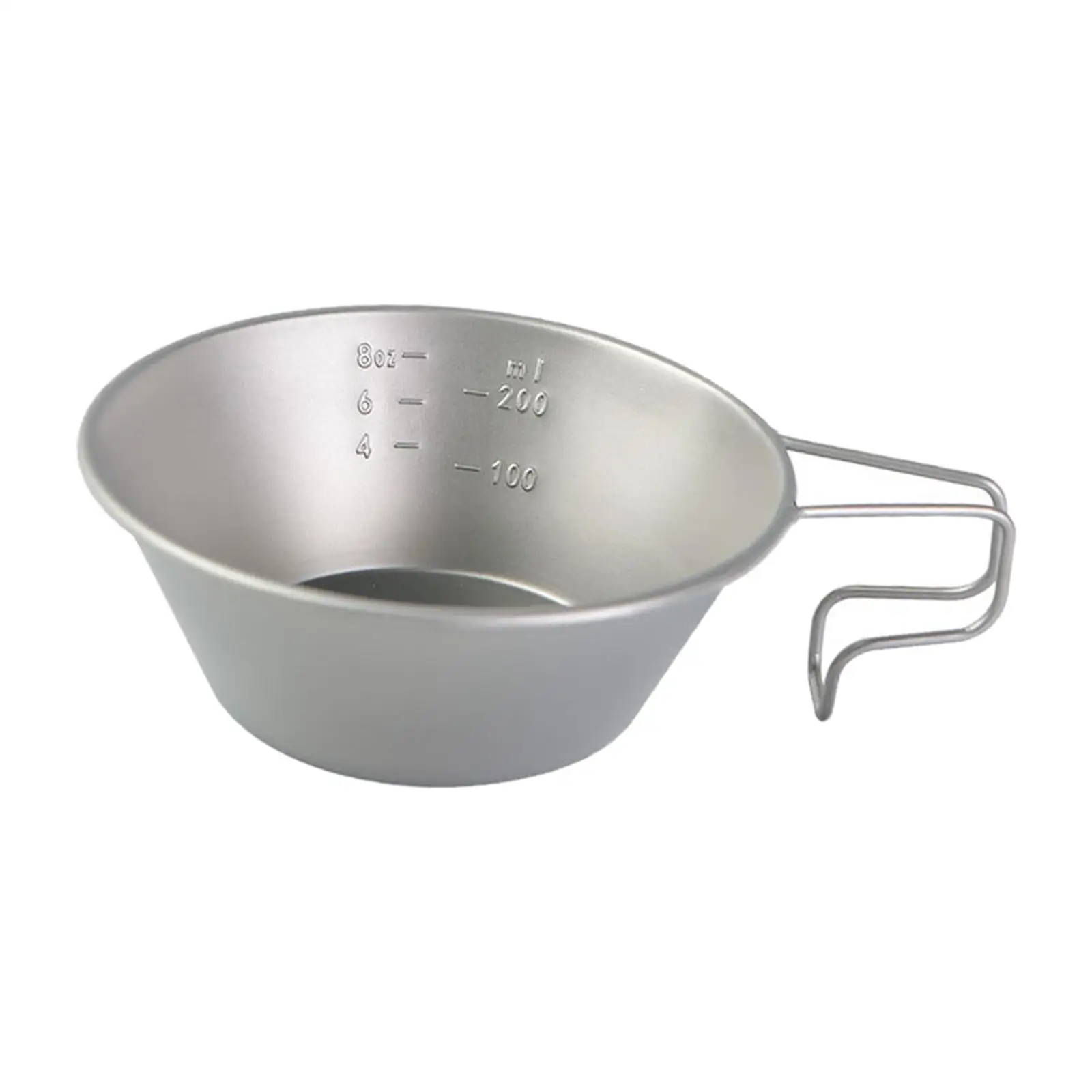 

300ml Camping Titanium Bowl Water Cup with Fixed Handle Barbecue