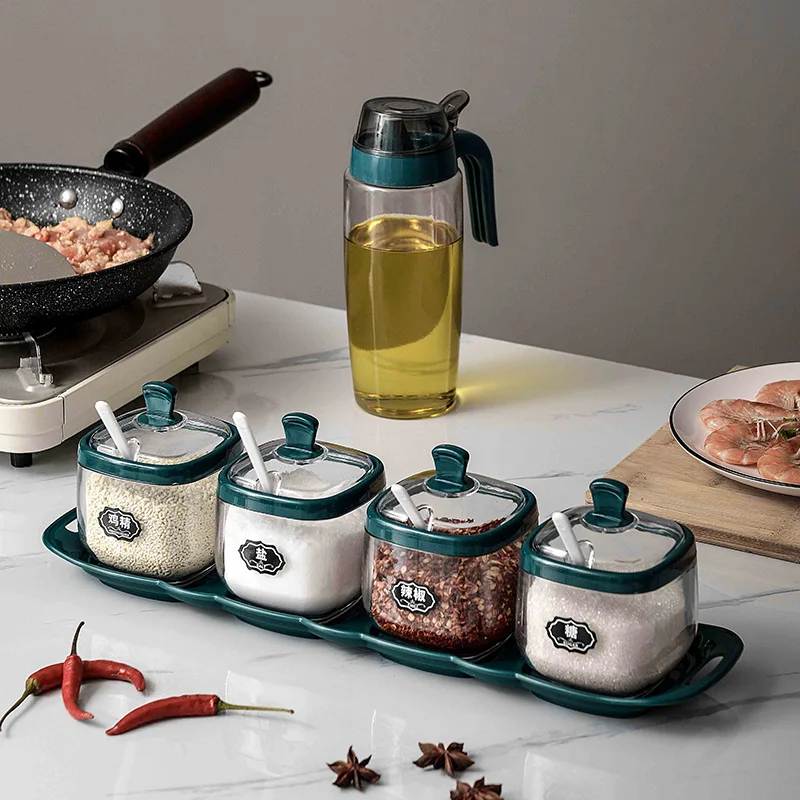 Kitchen Light Luxury Salt Monosodium Glutamate Seasoning Box Salt Shaker Seasoning Combination Set Bottle Can