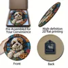 Wooden wall clock with a cute Shih Tzu design, perfect for home decor. Requires AA batteries 3