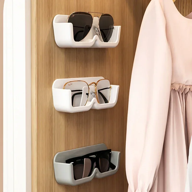 Glasses Storage Box Wall Mounted Perforated Sunglasses Organizer Rack Glass Showcase Home Organizer Storage Box glass storage container glass display cabinet