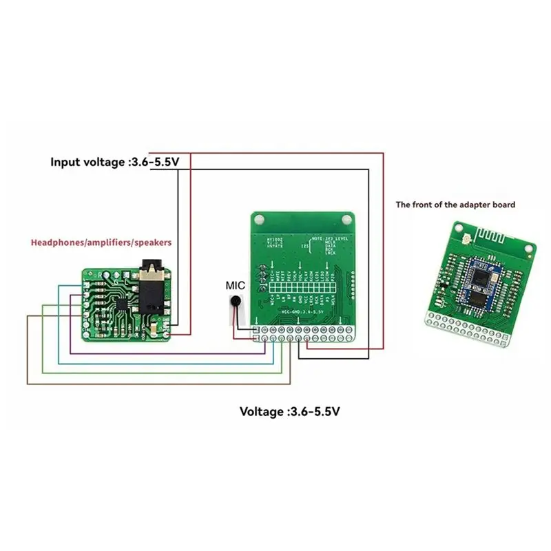 C-Convenient-QCC3034 블루투스 5.1 스테레오 오디오 모듈 I2S 출력 DC3.6-5.5V APTXHD 무손실 지원 SBC/AAC/APTX/APTXHD(Ca 포함)