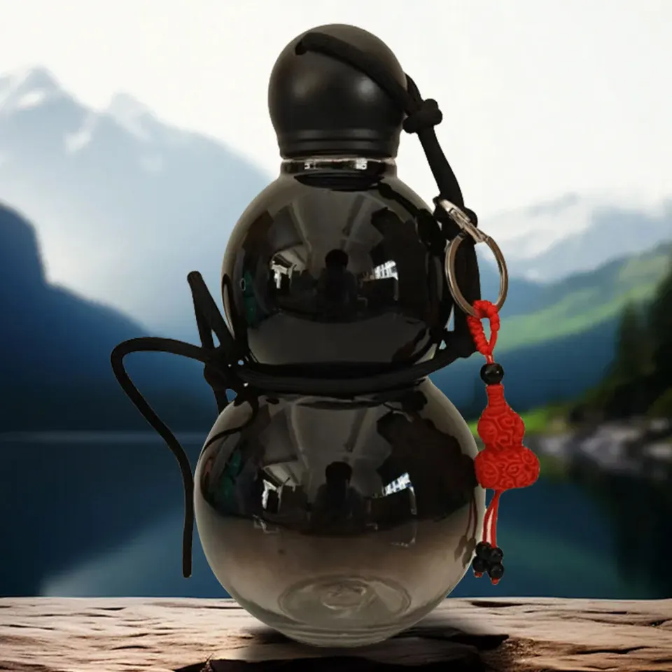 黒翡翠　ひょうたん型置物　中国土産　台座付　専用箱付 S1fc39ebf54004b19a75cbd9a8b94a